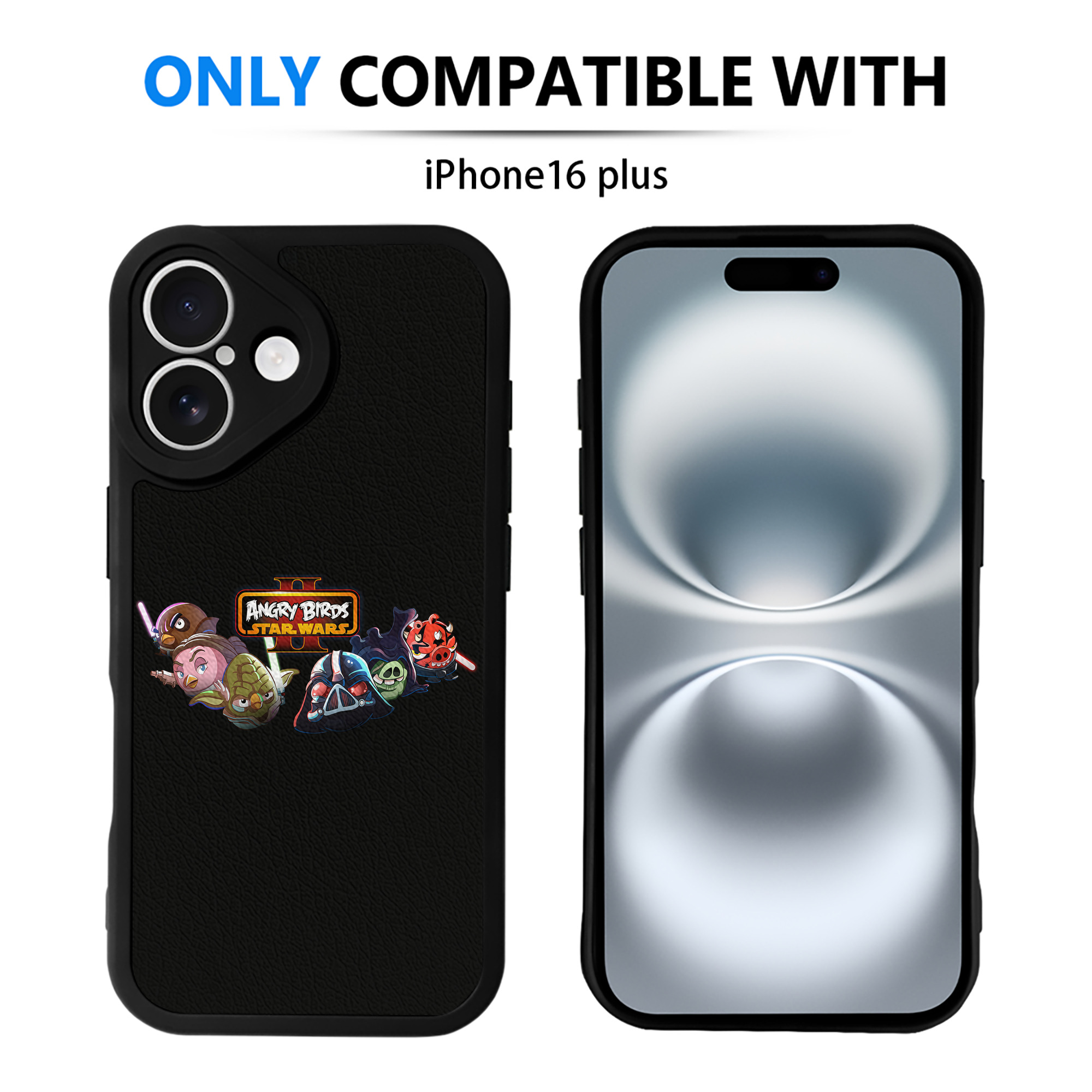 （画像用） Angry Birds アングリーバード 【iPhone 16シリーズ対応】シリコンスマホケース（レザー調） 材質：シリコン